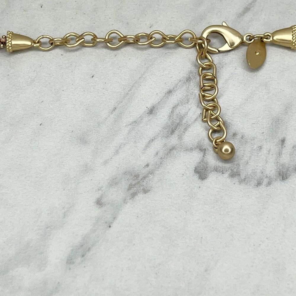 Chico's Beaded Braided Gold Linear Tassel Boho Y Necklace ✨ - Picture 4 of 9